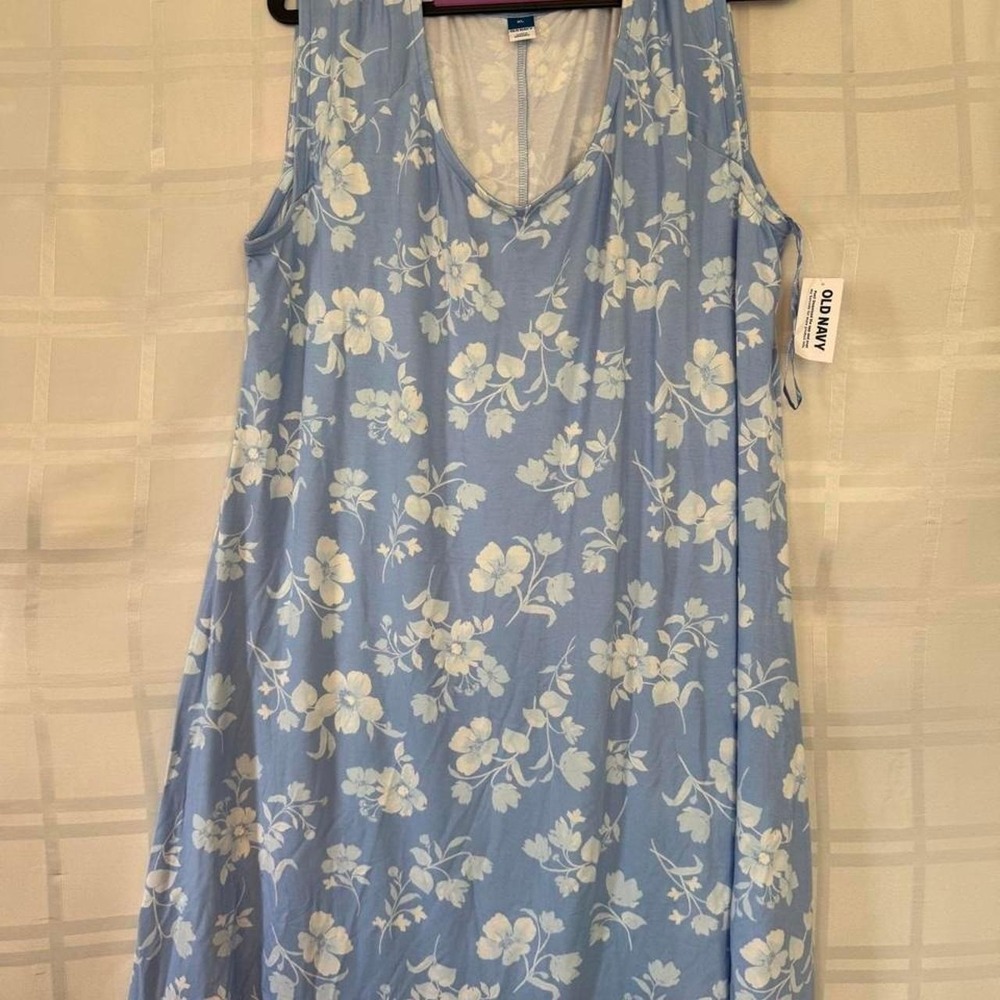 Women's Old Navy Size XL Blue & White Floral Short Dress